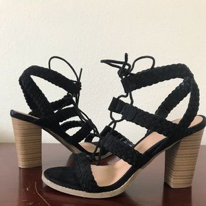 Strappy, lace up heels